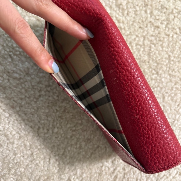 Burberry wallet - long red leather - Picture 11 of 14